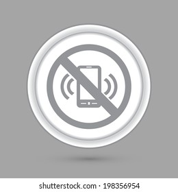 circle icon with a shadow. forbidden to use mobile phone