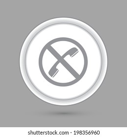 circle icon with a shadow. forbidden to use phone
