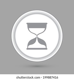 circle icon with a shadow, hourglass waiting