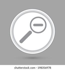 circle icon with a shadow. magnifier reduction