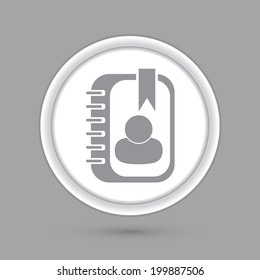 circle icon with a shadow. phone address book