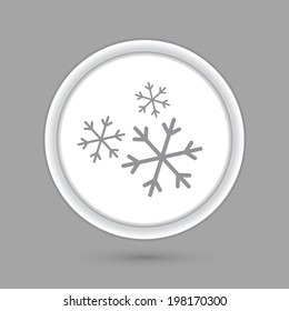 circle icon with a shadow. snow