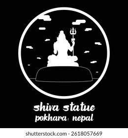 Circle Icon Shiva Statue. Vector illustration
