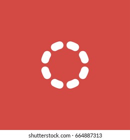 circle icon. sign design. red background
