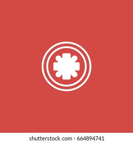 circle icon. sign design. red background