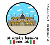 Circle Icon St Mark’s Basilica. Vector illustration