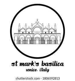 Circle Icon St Mark’s Basilica. Vector illustration