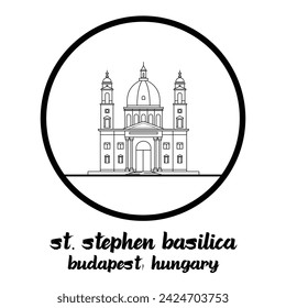 Circle Icon St Stephen Basilica. Vector illustration