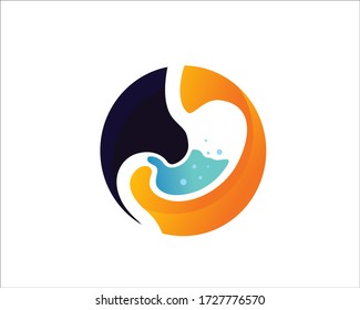 Inspiración en el diseño del logotipo del logotipo del icono circular del estómago