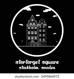Circle Icon Stortorget Square. Vector Illustration