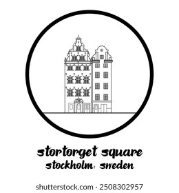 Circle Icon Stortorget Square. Vector Illustration