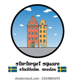 Circle Icon Stortorget Square. Vector Illustration
