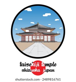 Icono del círculo Templo Taisekiji. Ilustración vectorial
