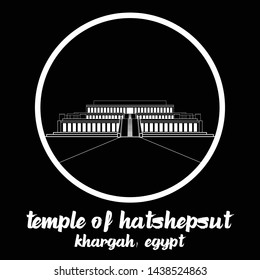 Circle Icon Temple of Hatshepsut.vector illustration