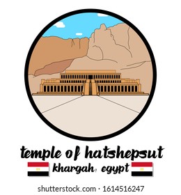 Circle Icon Temple of Hatshepsut.vector illustration