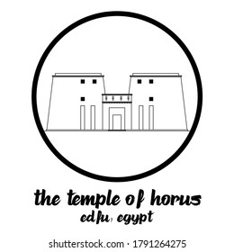 Circle Icon The Temple of Horus. vector illustration
