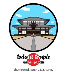 Circle icon Todaiji Temple . vector illustration