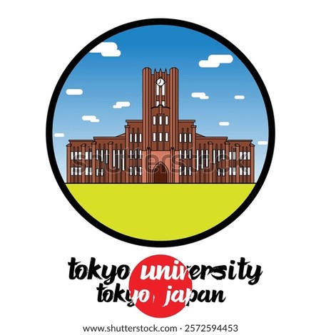 Circle Icon Tokyo University. Vector Illustration
