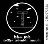 Circle Icon Totem Pole. Vector Illustration