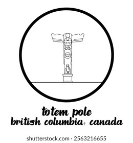 Circle Icon Totem Pole. Vector Illustration
