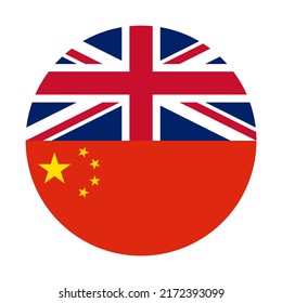 circle icon of union jack and chinese flags. vector illustration isolated on white background