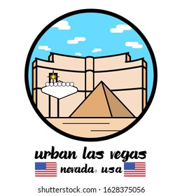 Circle icon Urban Las Vegas. vector illustration
