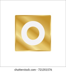 circle icon vector in gold plate