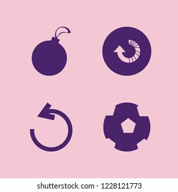 circle icon. circle vector icons set reload arrow, christmas ball and football ball