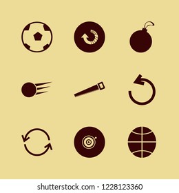 circle icon. circle vector icons set basketball ball, recycle sign, saw and christmas ball