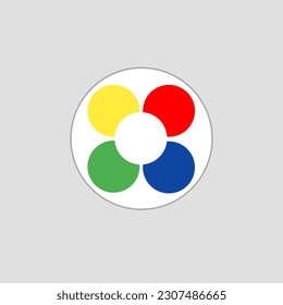 Circle Icon vector illustration in red,blue, green, yellow,white, used for website, app, logo, company, mobile, Lombok Indonesia.