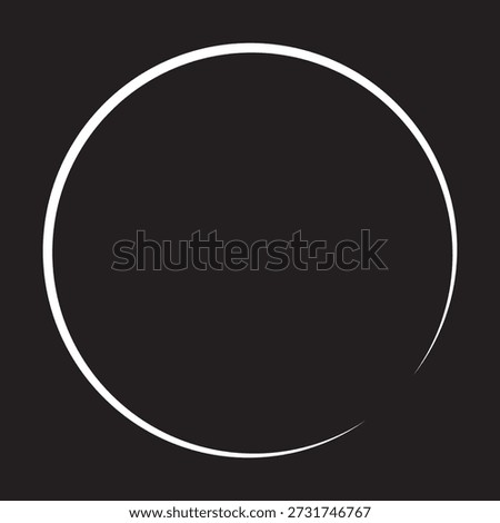 Circle icon vector isolated on Black background, logo concept of Circle sign. white line Circle symbol.