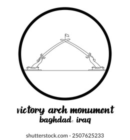 Circle Icon Victory Arch Monument. Vektorgrafik