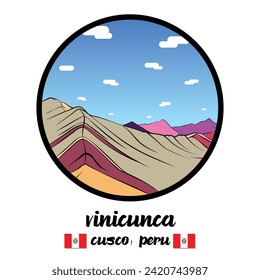 Circle Icon Vinicunca. vector illustration