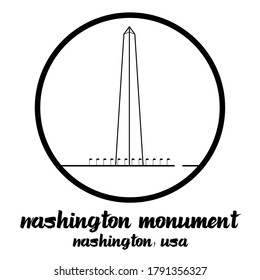 Circle Icon Washington Monument. vector illustration