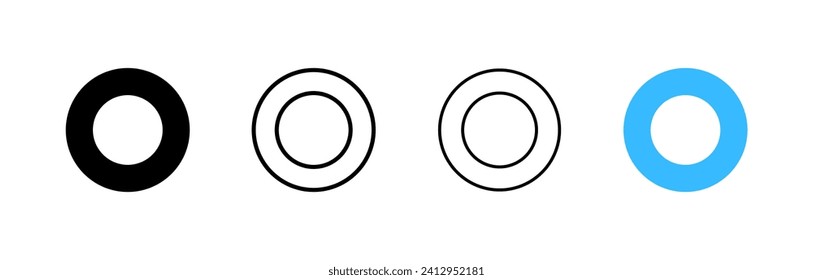 Circle icons. Different styles, circle design in different icon styles. Vector icons