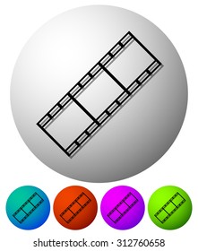 Circle icons with filmstrips. 5 colors included.