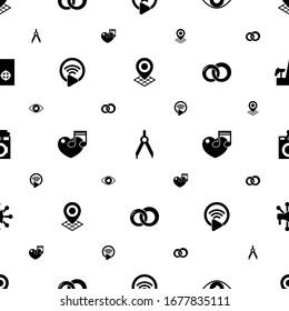 circle icons pattern seamless. Included editable filled Geo Targeting, Compasses, vision, Livestream, music, rings, Laundry service, Advertising Networks icons. circle icons for web and mobile.