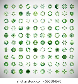 Circle Icons Set-Isolated.Vector Illustration,Graphic Design.Collection Of Abstract Decorative Elements.For App,Web Site,Print,Presentation Templates,Mobile Applications And Promotional Materials