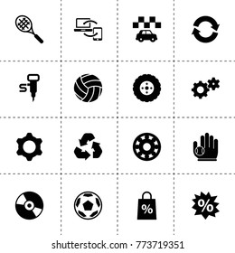 Circle icons. vector collection filled circle icons. includes symbols such as refresh, gear, tire, bearing, taxi, jackhummer, disc. use for web, mobile and ui design.