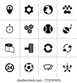 Circle icons. vector collection filled circle icons. includes symbols such as refresh, tire, taxi, gear, car wiper, chandelier. use for web, mobile and ui design.