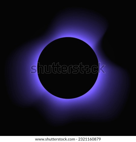 Circle illuminate frame with gradient. Blue round neon banner isolated on black background. Vector illustration