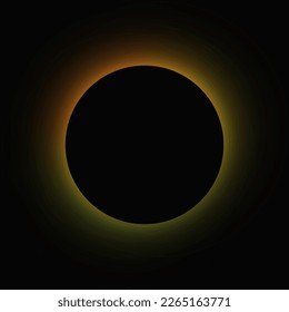 Marco iluminado en círculo con gradiente. Banner de neón verde y naranja redondo aislado de fondo negro. Ilustración del vector