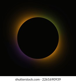 Marco iluminado en círculo con gradiente. Banner de neón redondo anaranjado aislado sobre fondo negro. Ilustración del vector
