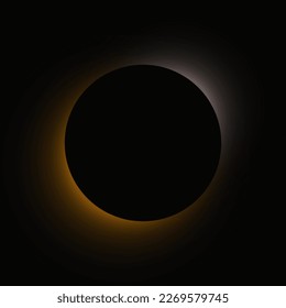Marco iluminado en círculo con gradiente. Banner de neón redondo naranja y marrón aislado sobre fondo negro. Ilustración del vector