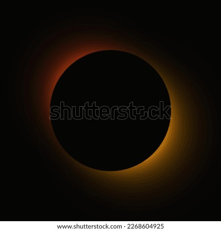 Circle illuminate frame with gradient. Orange round neon banner isolated on black background. Vector illustration