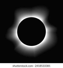 Marco iluminado en círculo con gradiente. Banner de neón blanco redondo aislado sobre fondo negro. Ilustración del vector