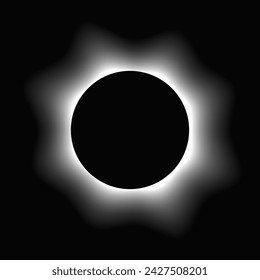 Círculo iluminar marco con degradado. Banner de neón redondo blanco aislado sobre fondo negro. Ilustración de vector