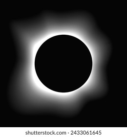 Círculo iluminar marco con degradado. Banner de neón redondo blanco aislado sobre fondo negro. Ilustración de vector