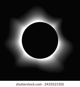 Círculo iluminar marco con degradado. Banner de neón redondo blanco aislado sobre fondo negro. Ilustración de vector