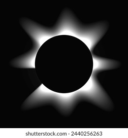 Círculo iluminar marco con degradado. Banner de neón redondo blanco aislado sobre fondo negro. Ilustración de vector